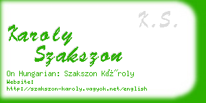 karoly szakszon business card